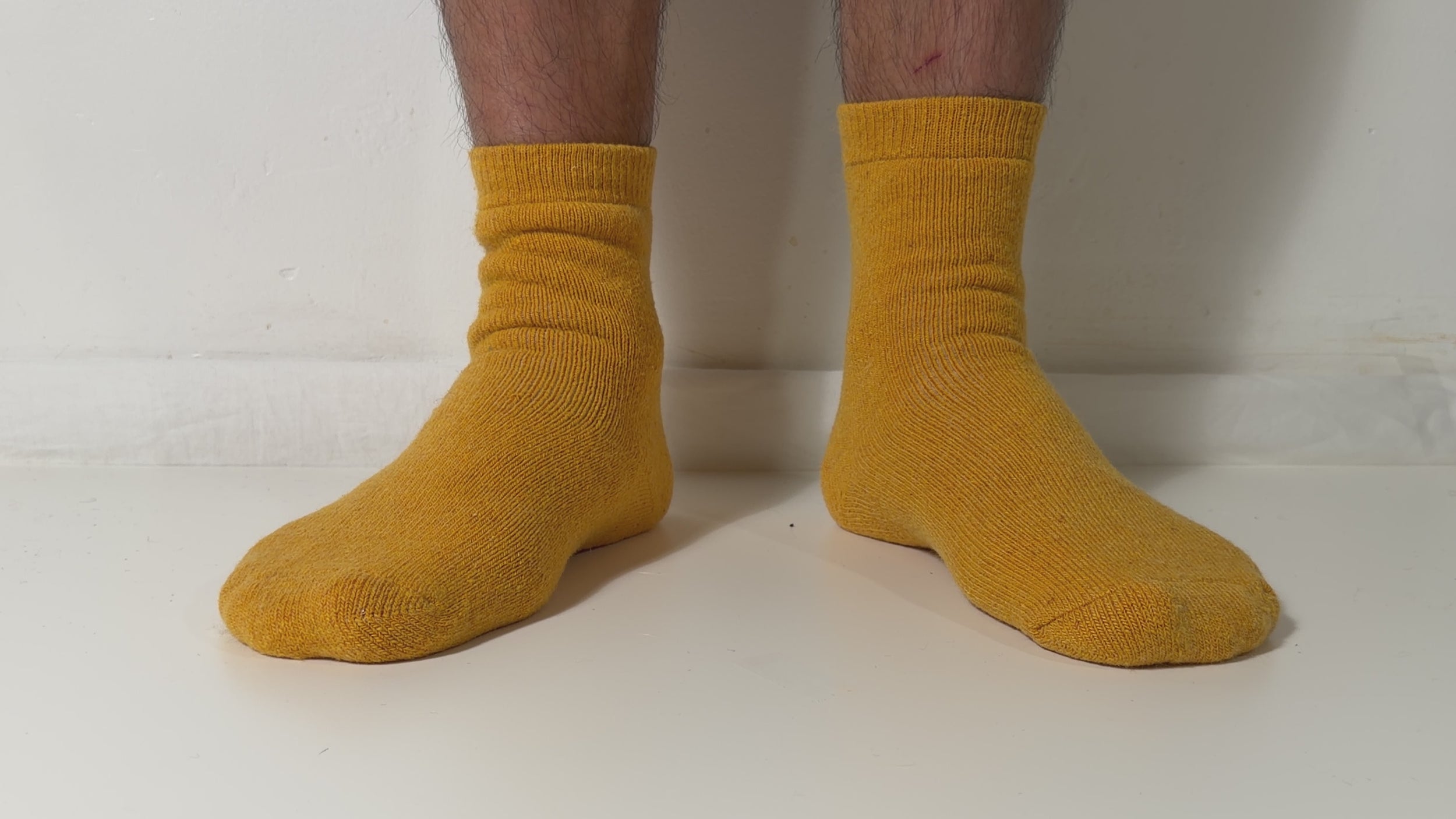 Munsel Classic Knit Crew Socks in Mustard