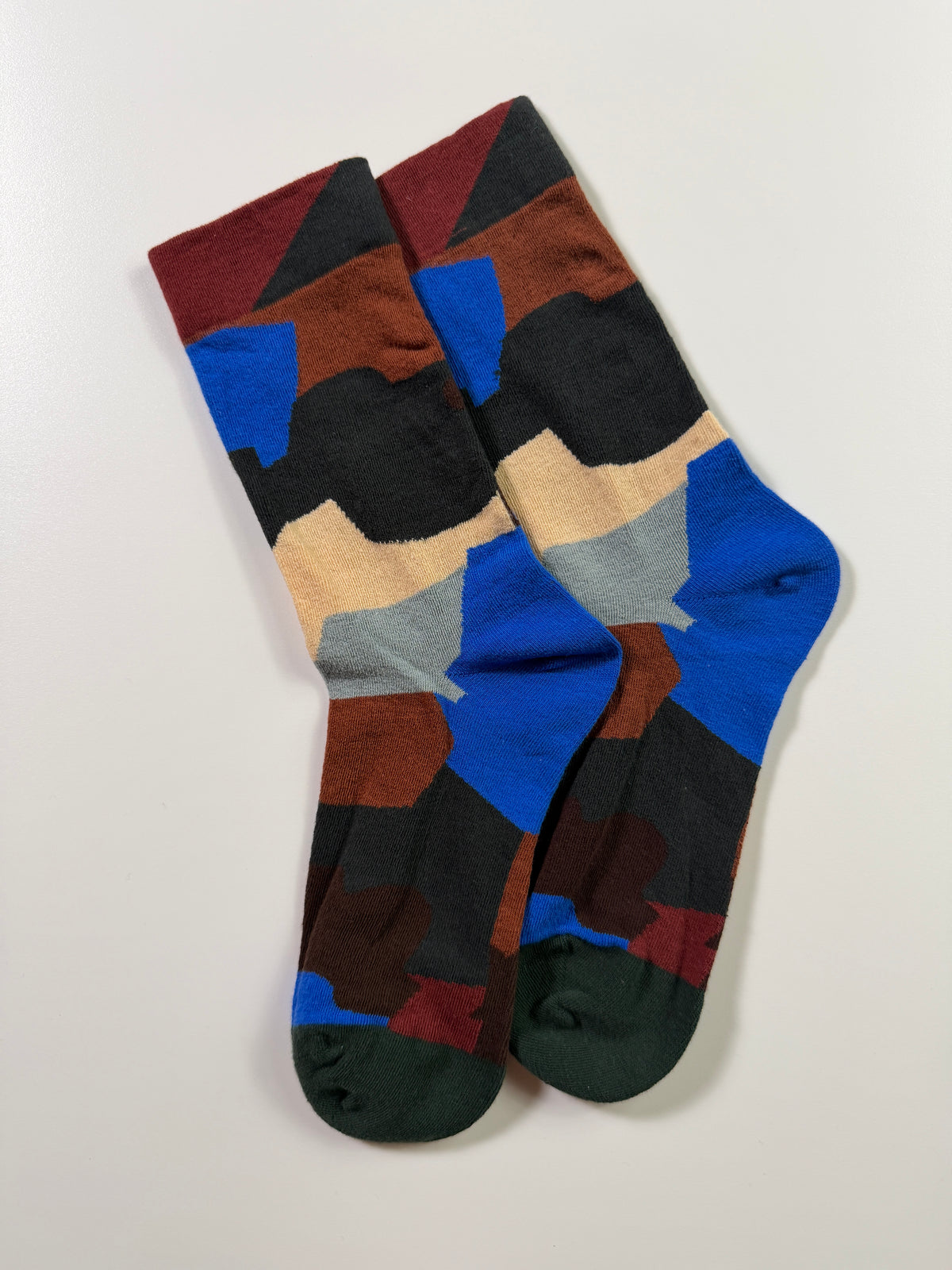 Smooth Graphic Crew Socks — Modern Blocks — IMG_8992