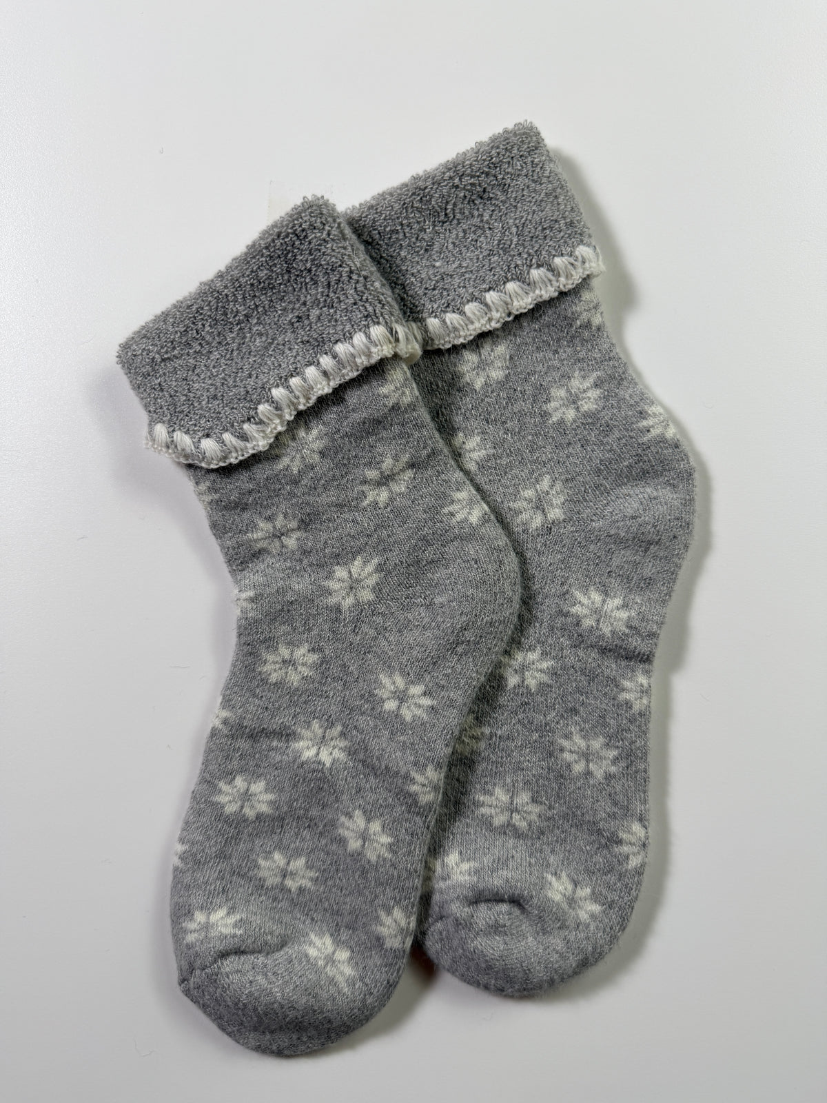 Cozy Boot Socks — Snowflake Gray — IMG_9061