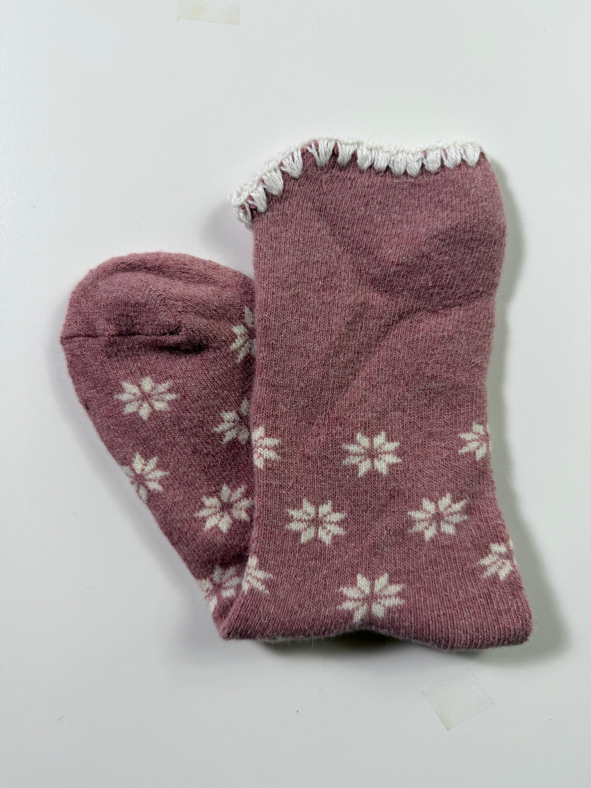 Cozy Boot Socks — Snowflake Mauve — IMG_9067